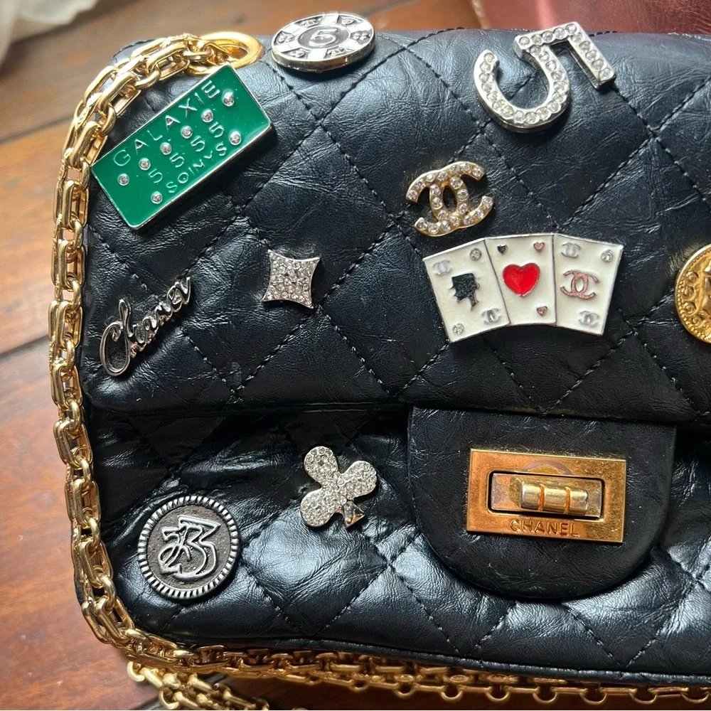 Rare CHANEL Casino Charm Black Quilted Bag with Gold Chain - Picture 4 of 16